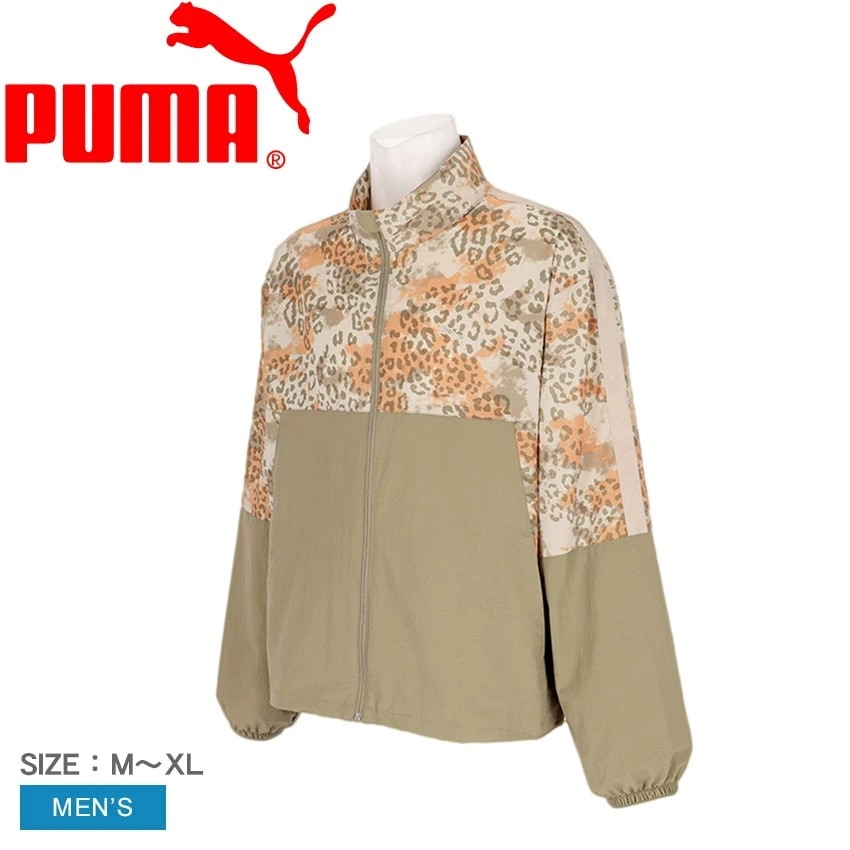 TRN EDGE ウーブン ジャケット 527037 メンズ ジャケットウエアトップス羽織りアウターブランド長袖ロゴプリントジップアップスポーティカジュアルおしゃれスポーツ ブラウン