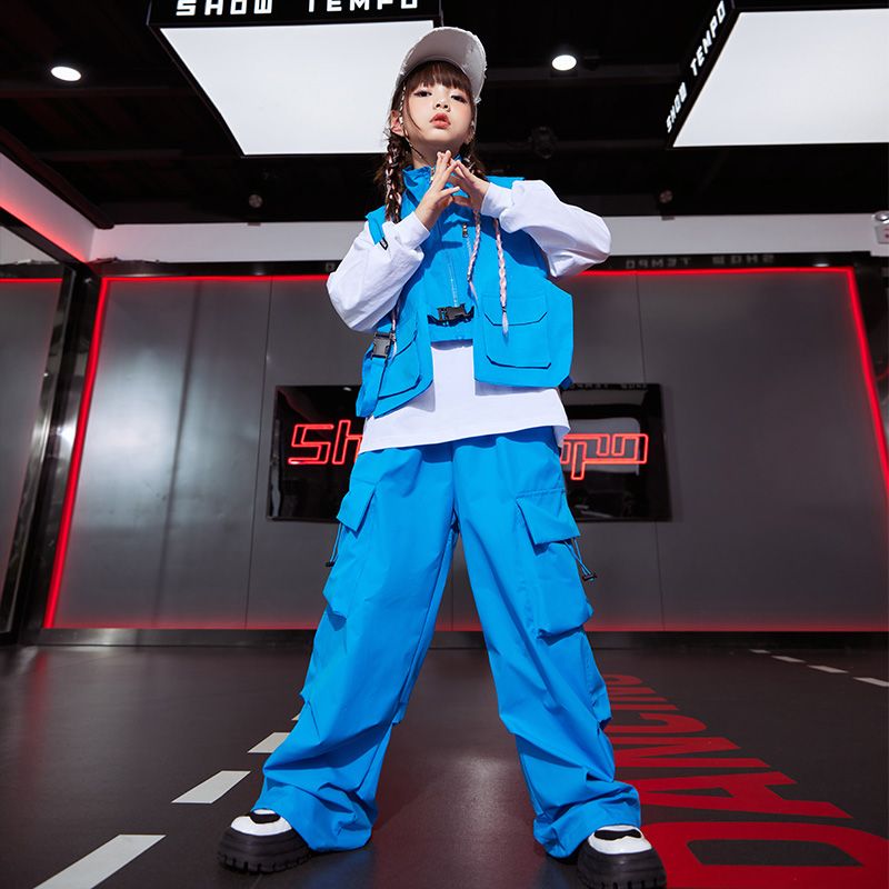 街のダンスの子供のファッション服の女の子のドーパミンのスーツのファッションブランドの夏の男の子のヒップホップダンスの公演服のhiphop馬甲