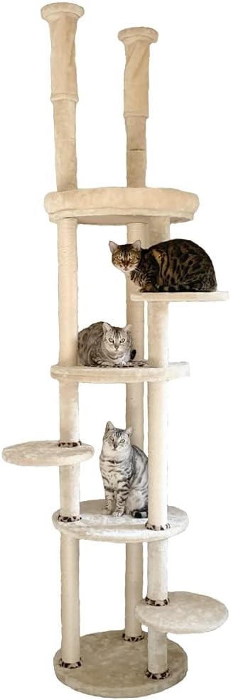 突っ張り シンプルなスリムデザイン 広いスペースが安心 ハンモックとマット付き 大型キャットタワー 大型ねこタワー大型猫 Toyger トイガー CH-1