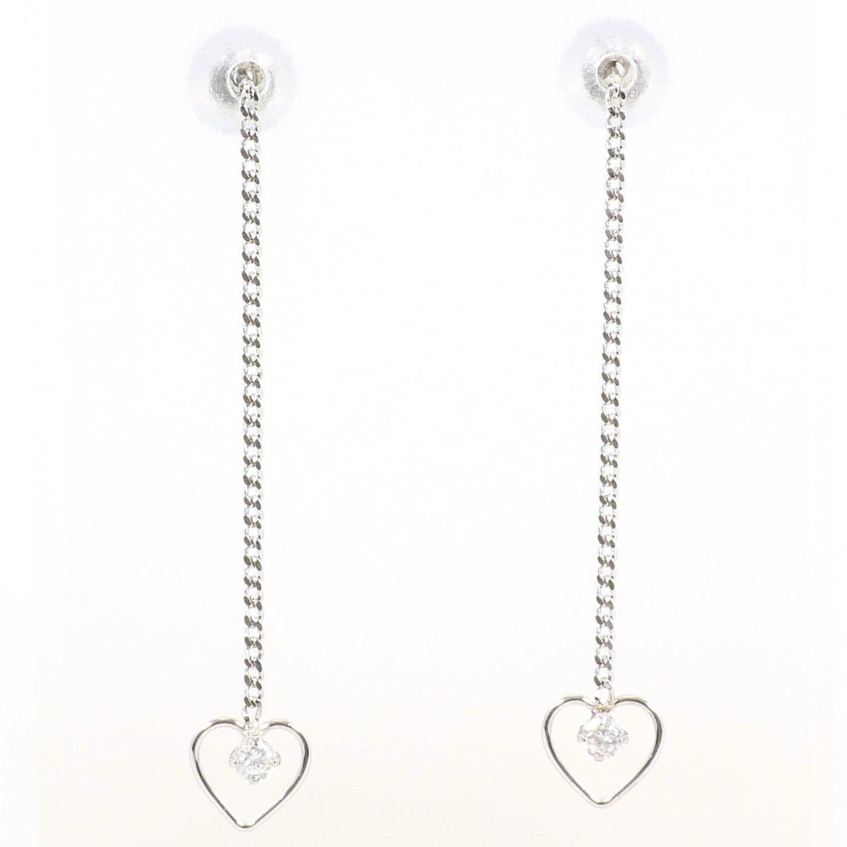 PT850 プラチナ ピアス ダイヤモンド（ct刻印なし） 総重量約0.5g ジュエリー 中古