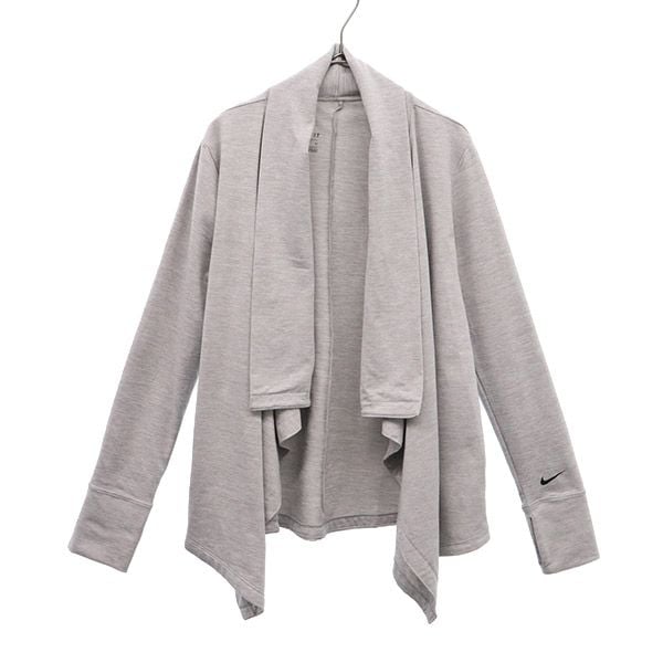 ワンポイントプリント トレーニング 羽織 ジャケット S グレー スポーツ カーディガン レディース
