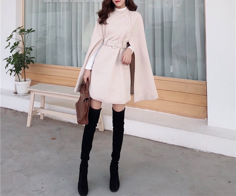 高品質ウールショールポンチョ