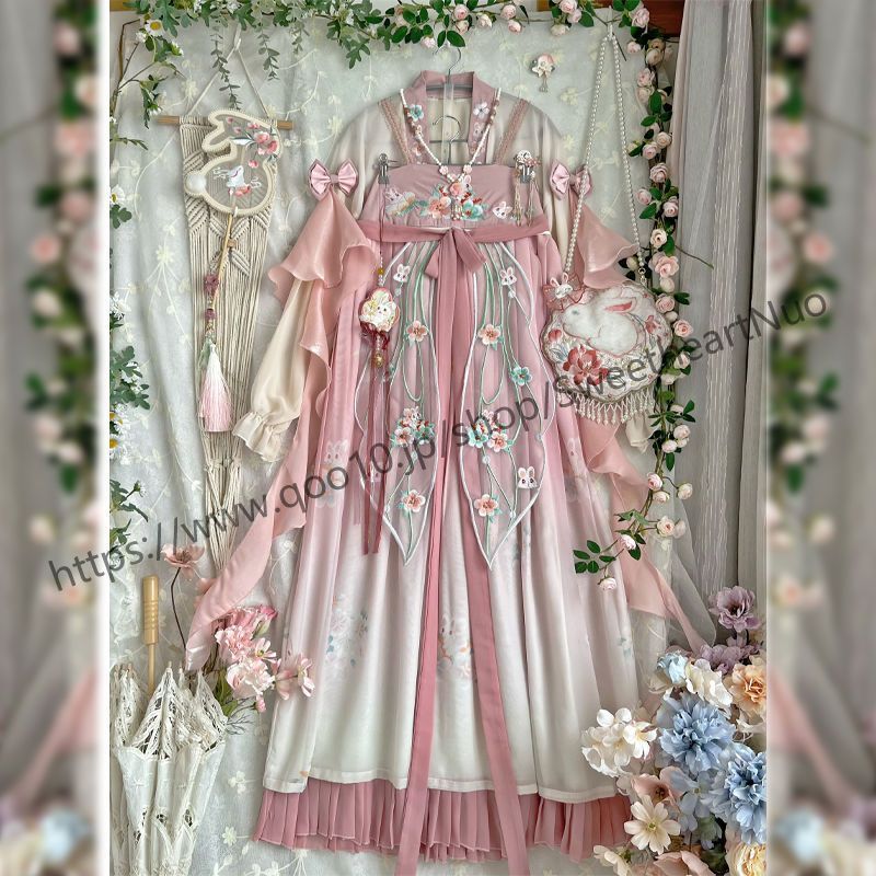 漢要素セット斉胸重工刺繍日常夏モデルコスプレ スカート ロリスーツ ロリ可愛 二次元 学園祭 文化祭