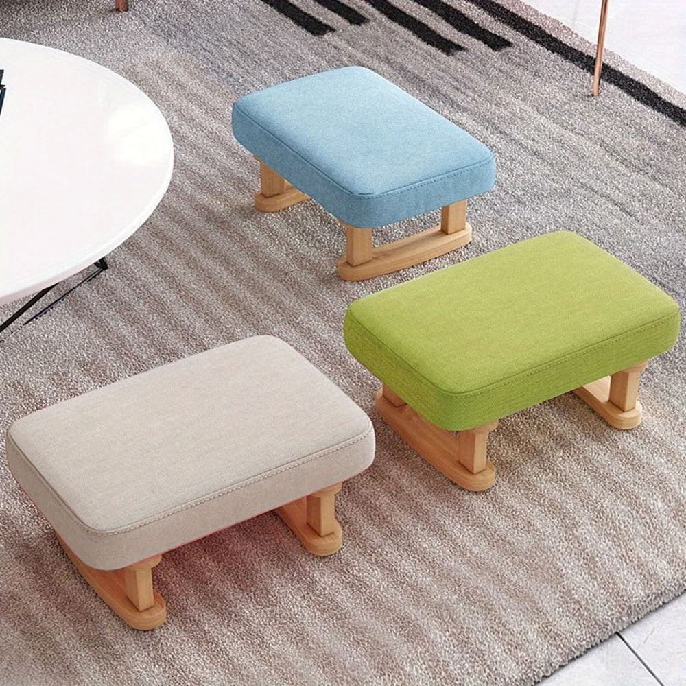 レトロスタイルの木製フットスツール1個布張りのファッションソファスツール大人用のクリエイティブなショートベンチリビングルームや靴の交換に最適屋内/屋外での使用に最適【MPOD24070795】