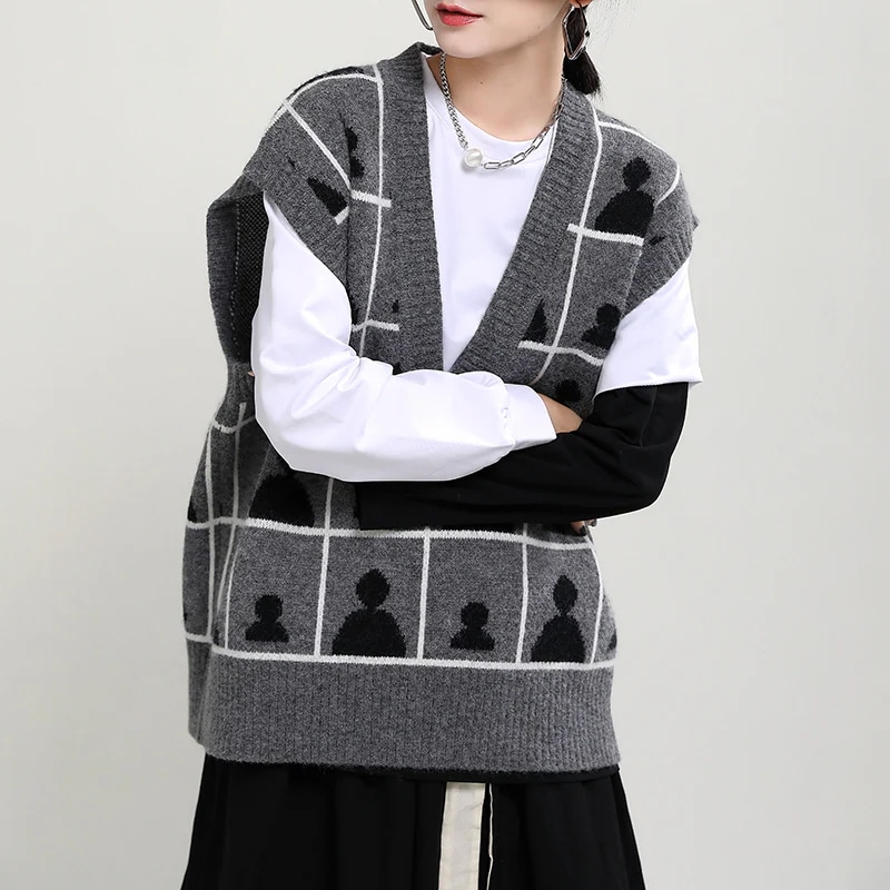 ニットベスト 新商品　欧米　ＩＮＳ　ｖネック　袖なしベスト　セーターショットタイプニットベストsmyc12 ベーシックニット ベーシックニット