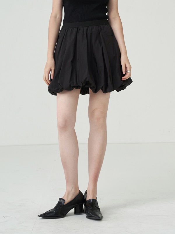 エッグタルトふわふわショート芽スカート女性の夏の新しいニッチハイウエスト A ラインスカート