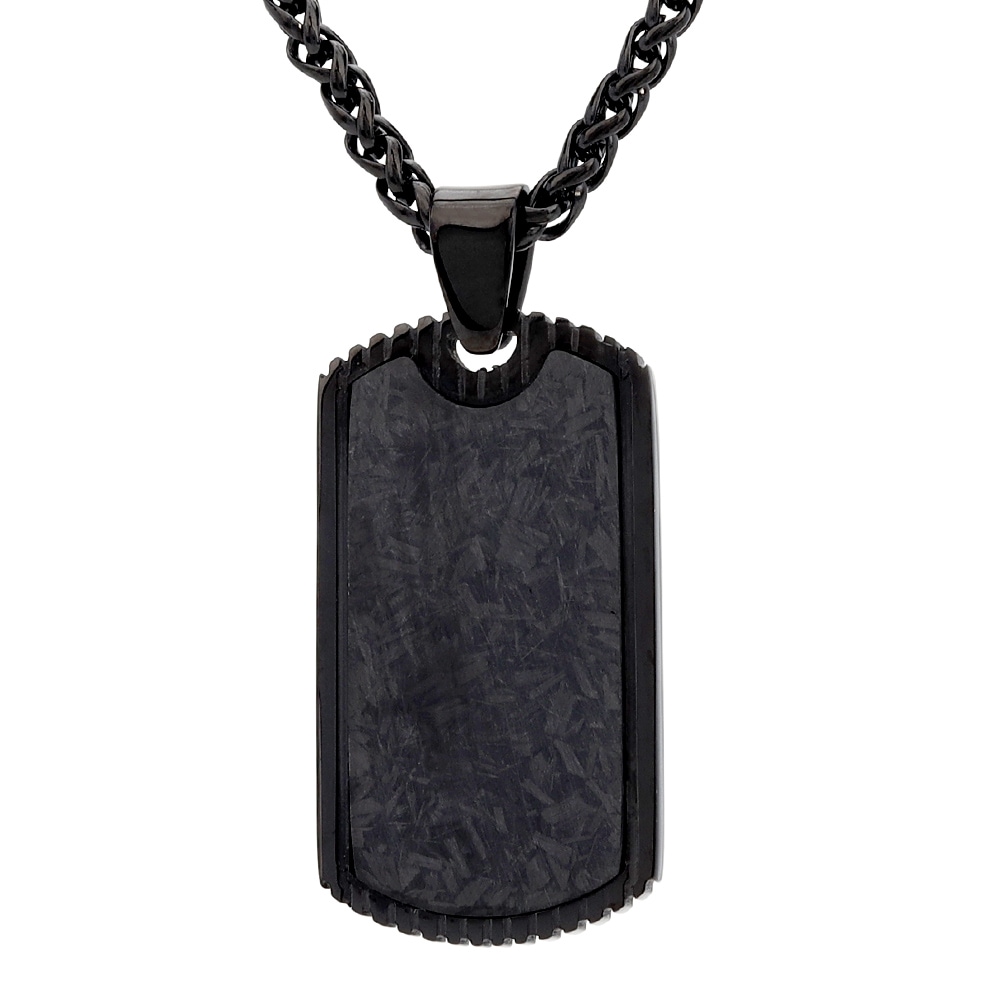 ステンレス ドッグタグネックレス [n707-black]