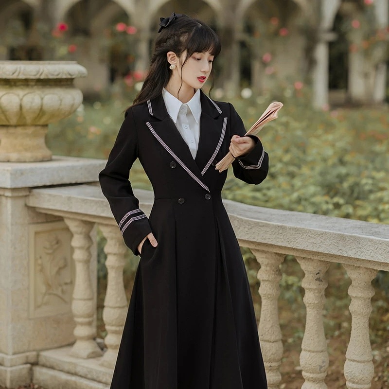 シンプル 学院風ジャケットコートチュニックコート春秋冬用大人きれいめ おしゃれ ワンピース 通勤 通学 ジャケット 上着 ピーコート カジュアル 6,334円