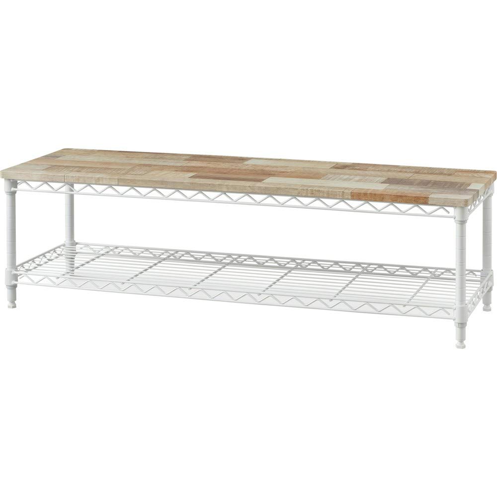 【26-40型推奨】 アイリスオーヤマ テレビ台 ミドルタイプ ホワイト 幅101×奥行31×高さ30cm 32型 メタルラック オープン 組み立て 耐荷重30kg CML-103 74303