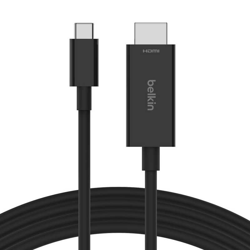 BELKIN　USB-C to HDMI 2.1 ケーブル ［2m /HDMITypeC /スタンダードタイプ］　AVC012bt2MBKUSBケーブル
