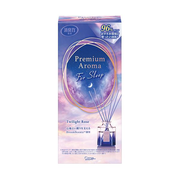 （まとめ） エステー 寝室用消臭力 Premium Aroma For Sleep Stick トワイライトローズ 本体 50ml 1個 [x5セット]