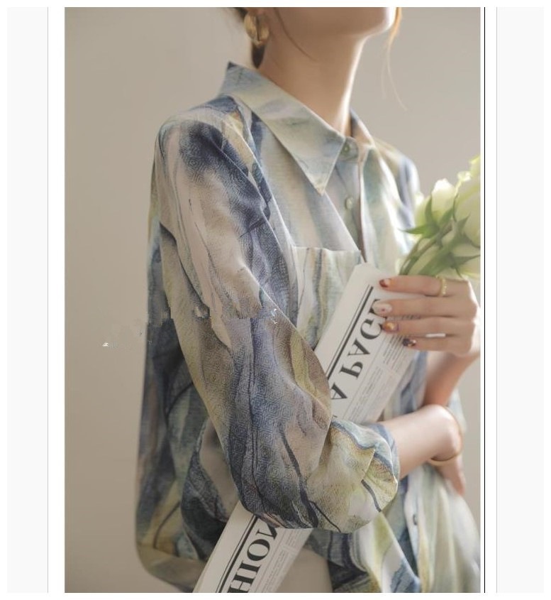 ブラウス レディース オフィス 花柄長袖 半袖 春 夏 上着ですポロシャツ