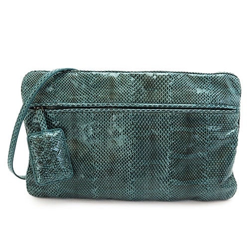 ボッテガヴェネタ ショルダーバッグ BOTTEGAVENETA クラッチバッグ イントレチャート パイソン柄 レザー グリーン 244516 PYTHO GREEN