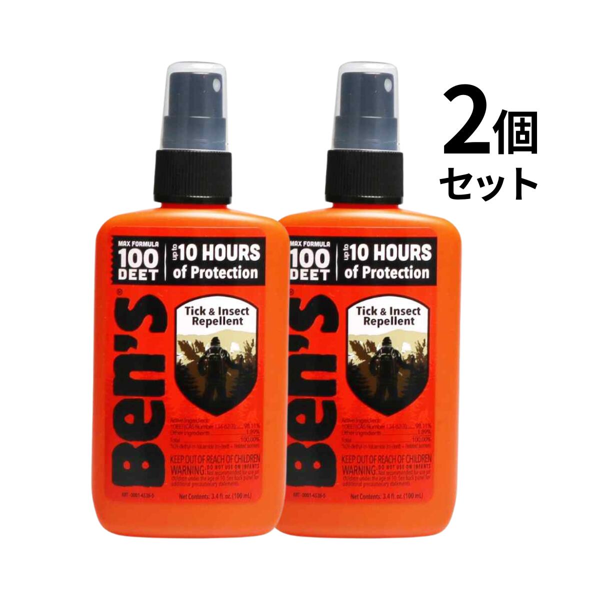 【エクスプレス便】Bens 100 MAX Deet Insect Repellent Spray 3.4 Oz 100% DEET 最大10時間 Bens 100ml 3.4オンス 旅行用ボトル 6,000円