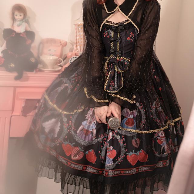 ロリータスカートデザイン感ロリータベリーの森ゴシックダーク系jskキャミソールワンピース+アウター和服コスチュームコスチューム 5,439円