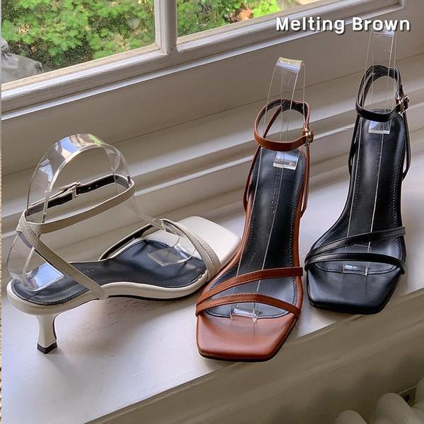 レディースサマースクエアトゥストラップヒール KR74