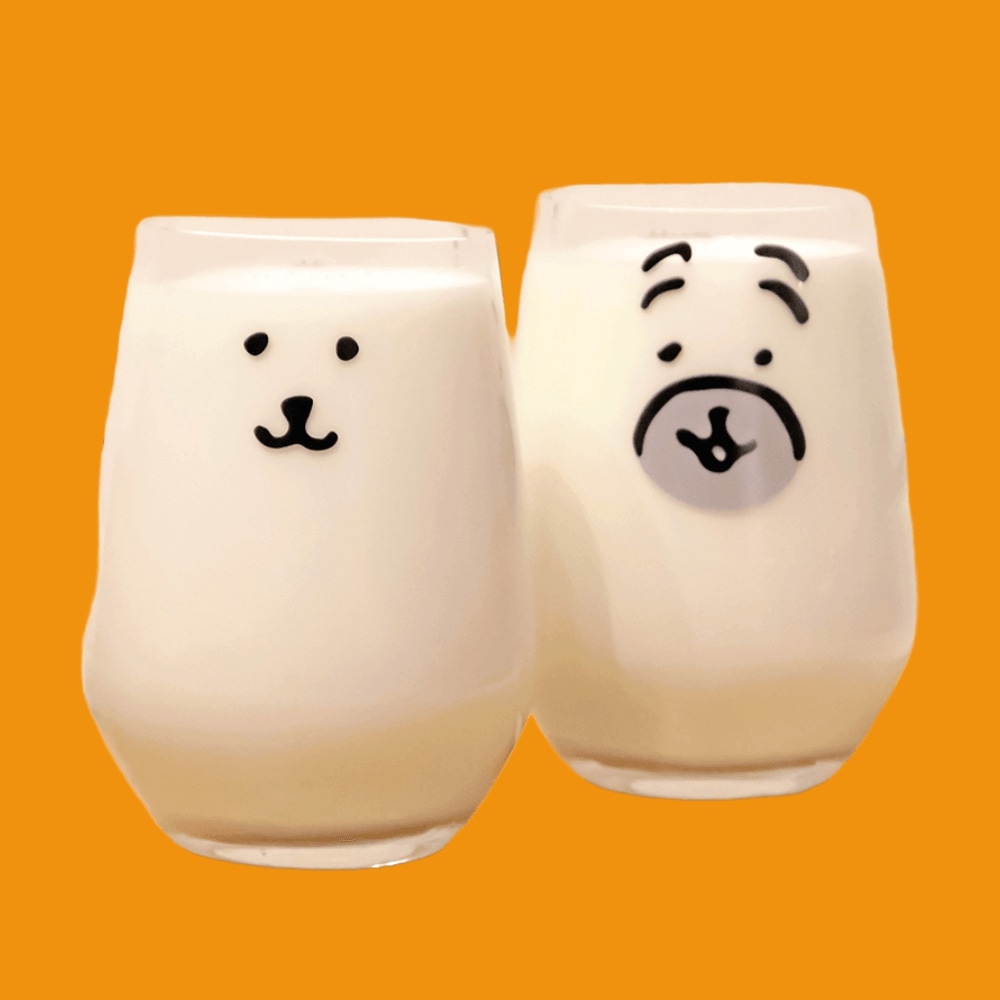 自分ツッコミくま / ナガノのくま クマ&パグ グラス カップセット2P【韓国限定】