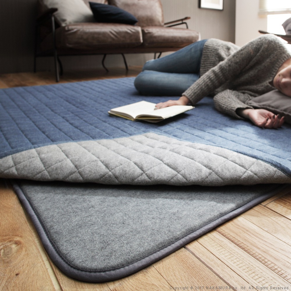 ラグ マット カーペット 厚手 滑り止め 防音 ふかふか厚手のクッション性 床暖房ホットカーペット対応 お手持ちのラグにプラスする下敷きマット 170x115cm