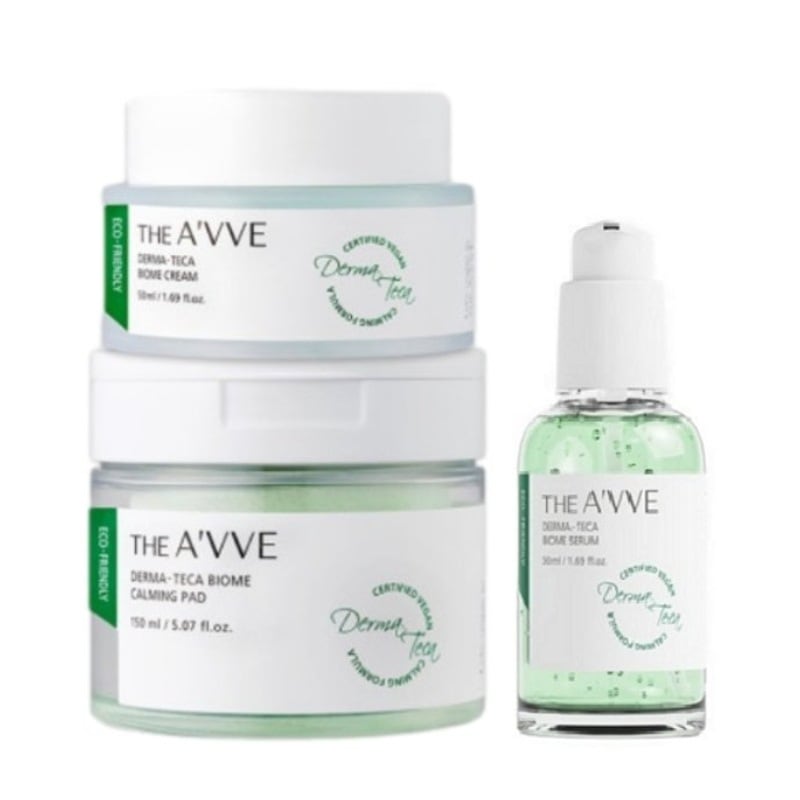 ダーマ-テカ バイオーム 3種 セット (パッド60枚+セラム50ml+クリーム50ml) / ビーガン認証 / 鎮静ライン