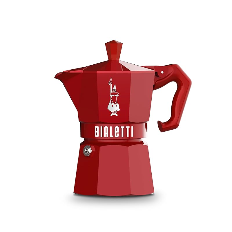 Bialetti (ビアレッティ) モカエクスクルーシブ イタリアンレッド 3カップ用 直火式 (コーヒーメーカー エスプレッソメーカー マキネッタ)