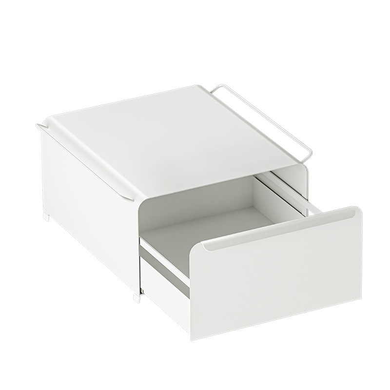 ブレッドボックス コーヒーマシン小型家電引き出し収納ラック 大容量 キッチン収納 調味料収納ラック 食器ティーバッグ収納 コーヒーカプセル収納ラック( 37-57.5*33.7*13.5cｍホワイト）