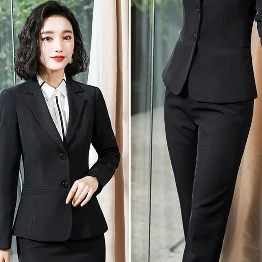 パンツスーツ スーツ レディース セットアップ ビジネススーツ フォーマル 二つボタン リクルート オフィス 2タイプ 制服 OL 通勤 仕事