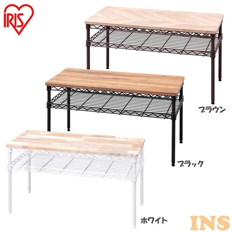 カラーメタルラック テーブル CMM-T76362 ホワイト ブラック ブラウン メタルラック ラッ　メガ割