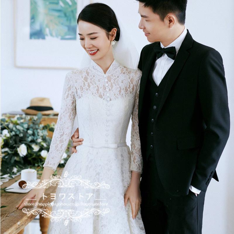 ウエディングドレス 二次会 aライン 安い 袖あり 結婚式 花嫁 白 大きいサイズ 海外挙式 パーティードレス 披露宴 ブライダル ロングドレス 演奏会