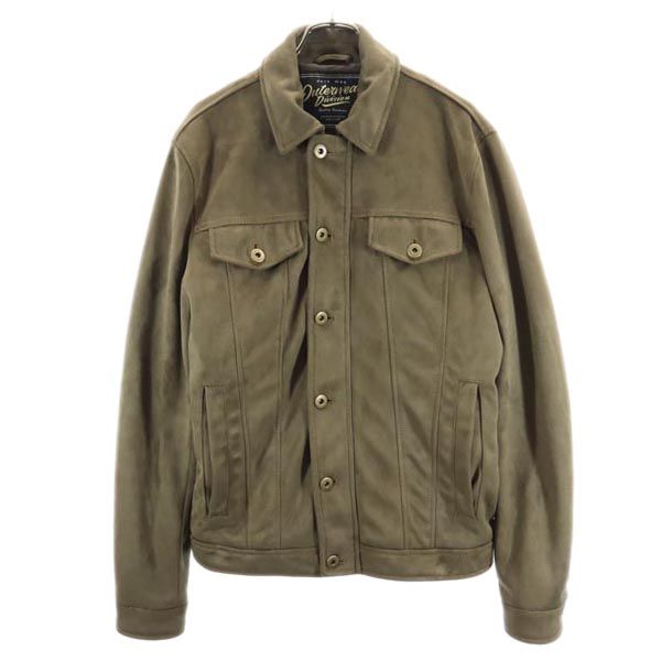 ザラマン エコスエード ジャケット M カーキ ZARA MAN フェイク 裏キルティング メンズ