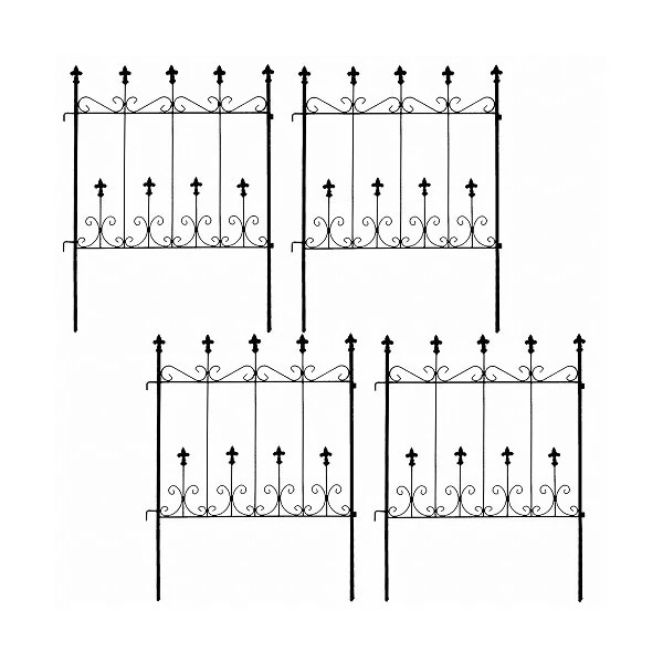 住まいスタイル オールドシャトーフェンス ミニタイプ 4枚組 ブラック OC004S-4P-BLK メーカー直送