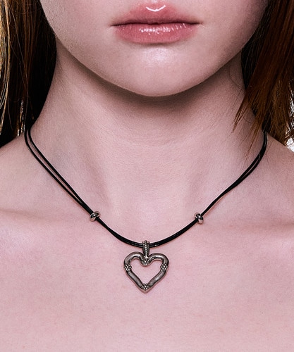 NFF amour leather necklace black アムールレザーネックレス ブラック 韓国アクセサリー 正規品 ネックレス