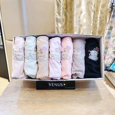 VPT6946_7種セット ティーカップ刺繍 女性用コットンパンツ
