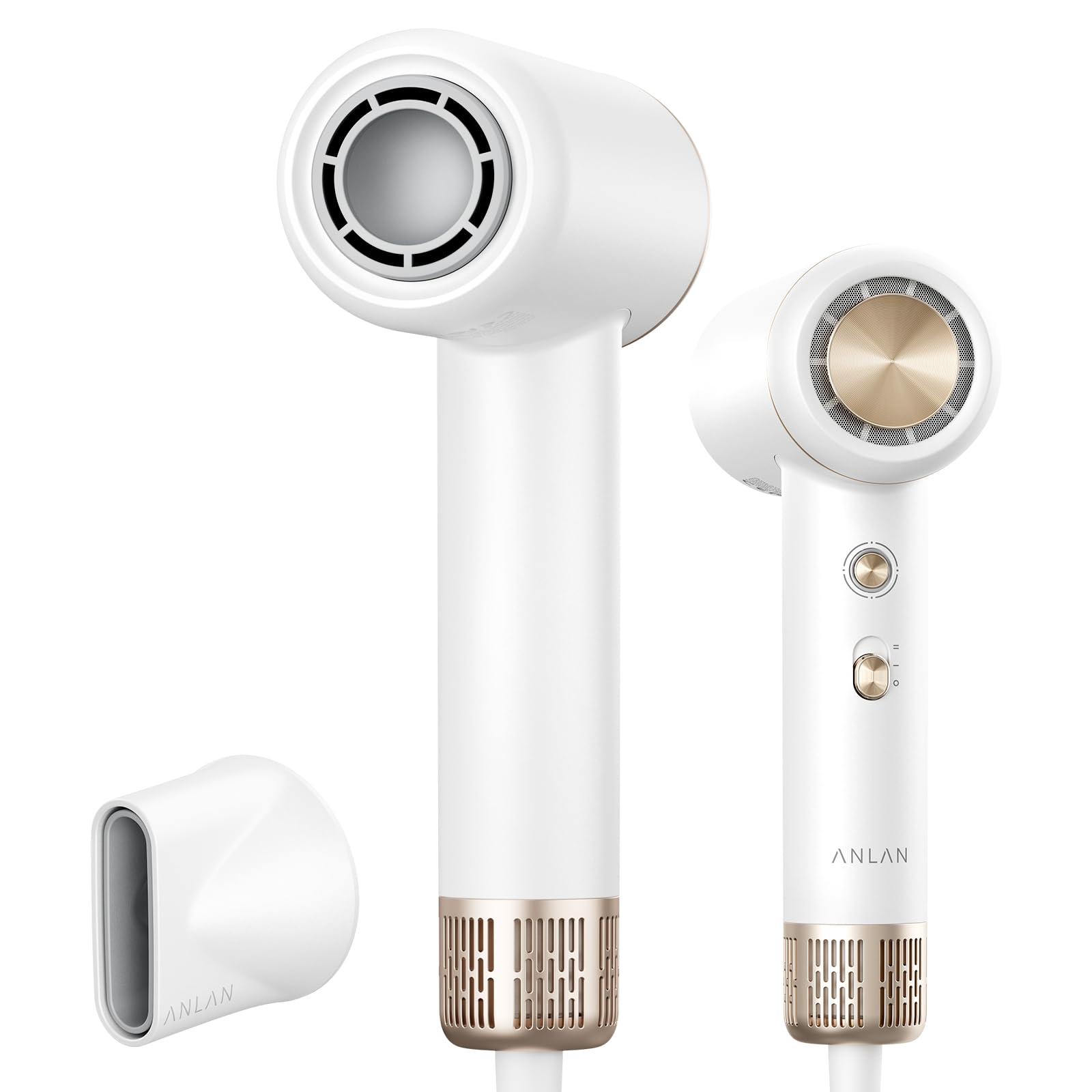 【美人百花掲載】【速乾×美髪】ANLAN ダブルケアドライヤーSE 速乾 大風量 低温 軽量 ドライヤー 4m/分超大風量 2億マイナスイオン 1200W 温冷リズム 風温4段階 低騒音 プレゼント
