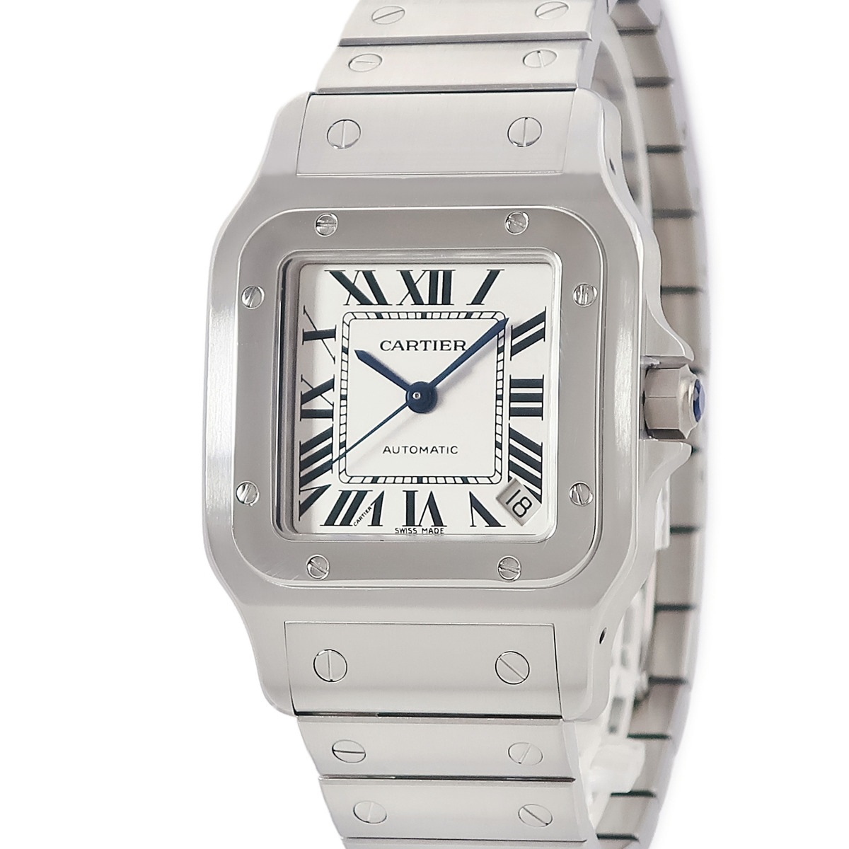 サントス ガルベ XL W20098D6 自動巻き メンズ メーカーOH済み シルバー スクエア ローマンインデックス 3年保証