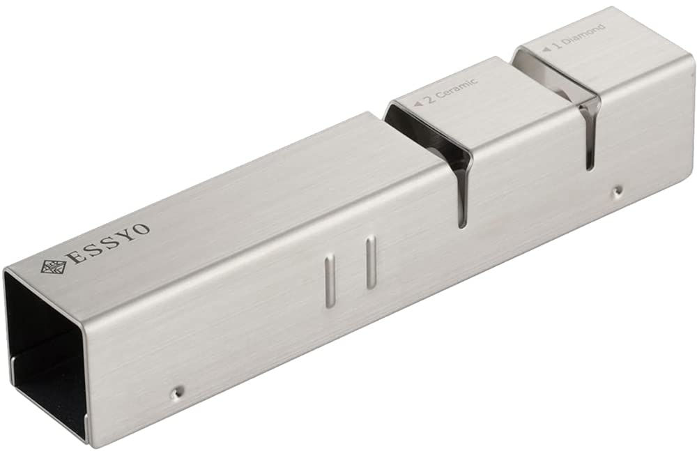 下村企販 包丁研ぎ ダブルシャープナー 【日本製】 切れ味が蘇る 2種類の砥ぎ石 ダイヤモンド・セラミック すべり止め付き コンパクト スタイリッシュ シンプル おしゃれ ステンレス 越匠 燕三条 4