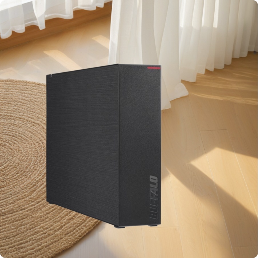外付けハードディスク HD-LE-Bシリーズ 2TB USB 3.2（Gen 1）/3.1（Gen 1）/3.0/2.0 静音&防振 縦置き・横置き対応 HD-LE2U3-BB