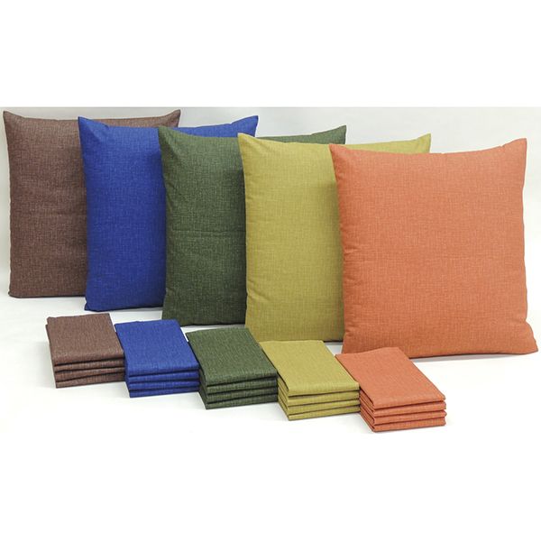 ファミリー・ライフ 綿つむぎ調座布団カバー5枚組からし 銘仙判55×59cm(5902720) メーカー直送