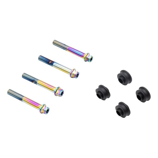 オフセットカラーマウントボルトセット 適合キャリパーA フランジ六角 チタン色 CBY-03AFT