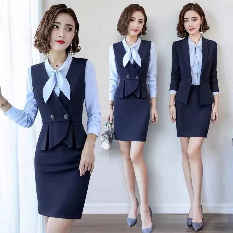 ワンピース スーツ ホテルフロントレジ 係 作業 服 おしゃれ 気質 美人 ジュエリー プロ