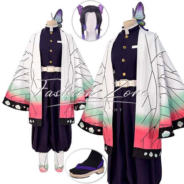 コスチューム 風 胡蝶 しのぶ 胡蝶カナエ コスプレ衣装 ウィッグ 靴 道具 cosplay ハロウィン 演出服 変装