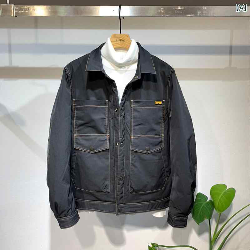 ダウンジャケット メンズ ショート アウター 防寒 ファッション おしゃれ 秋冬 薄手 涼しい 韓国 ブラック グリーン