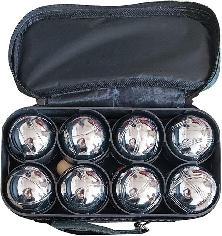 ペタンクボール 鉄製 標準規格セット 金属製ボール 屋外スポーツ用 収納バッグ付き (8球セット)