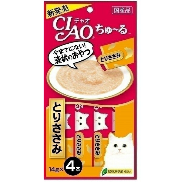 （まとめ買い）CIAO ちゅる とりささみ 14gx4本 SC-73 猫用おやつ [x24]