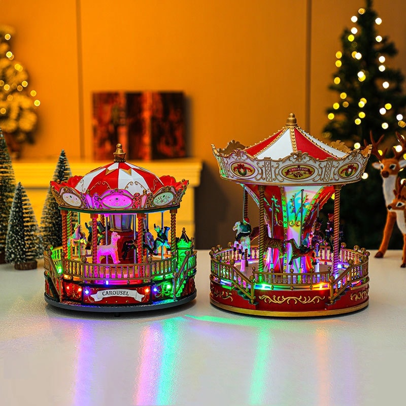 クリスマスカルーセルオーナメントオルゴールクリスマス装飾用品クリスマスギフトオルゴール