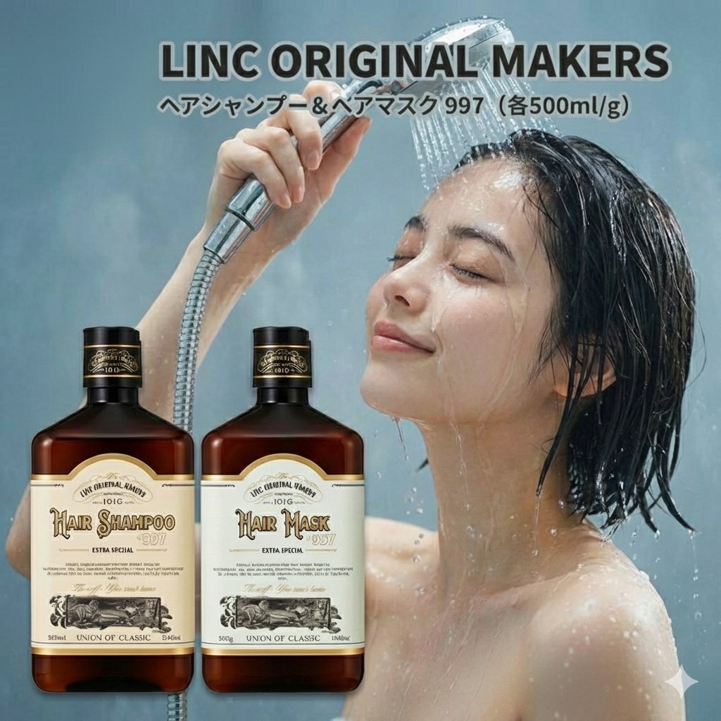 【２点セット】リンクオリジナルメーカーズ 997シャンプー 500ml＆マスク500g セット ゼラニウム＆サンダルウッドの香り 髪質改善 艶髪 香水シャンプー