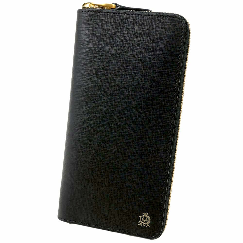 ダンヒル 財布 ラウンドファスナ－長財布 メンズ ブラック dunhill Fulham Black/Burgundy Leather DU22F2204MF001R