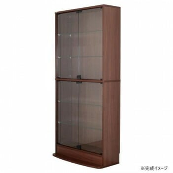 連結型コレクションラック ユニール 幅83.3x奥行29cm ハイタイプ ブラウン SCR-8329LHB