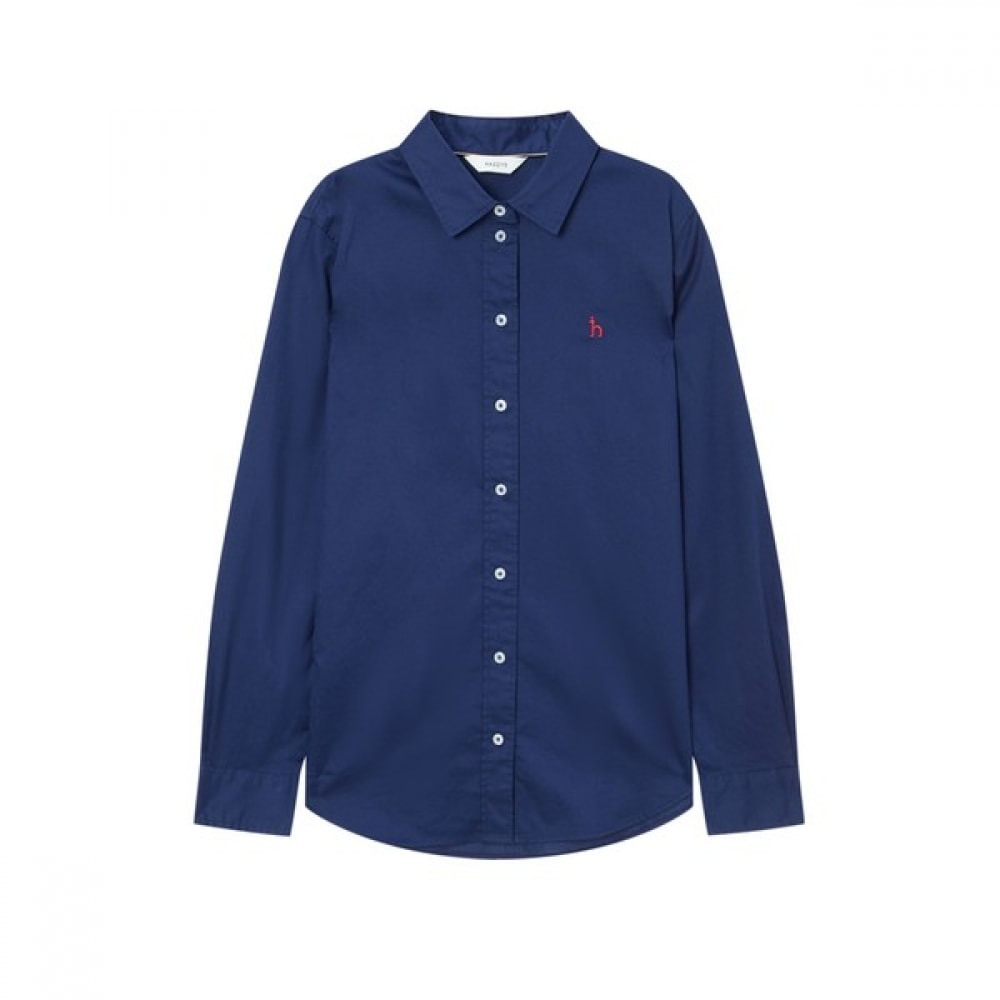 (ヘッジズレディース) 25SS レギュラーフィットフェザーツイルシャツダークブルー HSSH5AC15B3