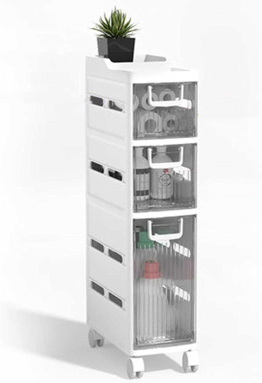 狭い収納引き出し Bathroom Toilet Toilet Crevice Storage Cabinet Ultra-narrow Shelf Home Kitchen Refrigerator