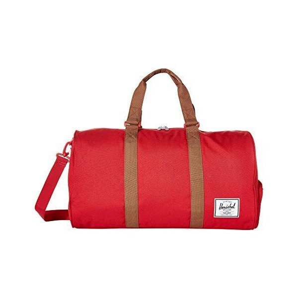 Herschel Novel Duffel Bag， Red/Saddle Brown， Classic 42.5L 並行輸入品